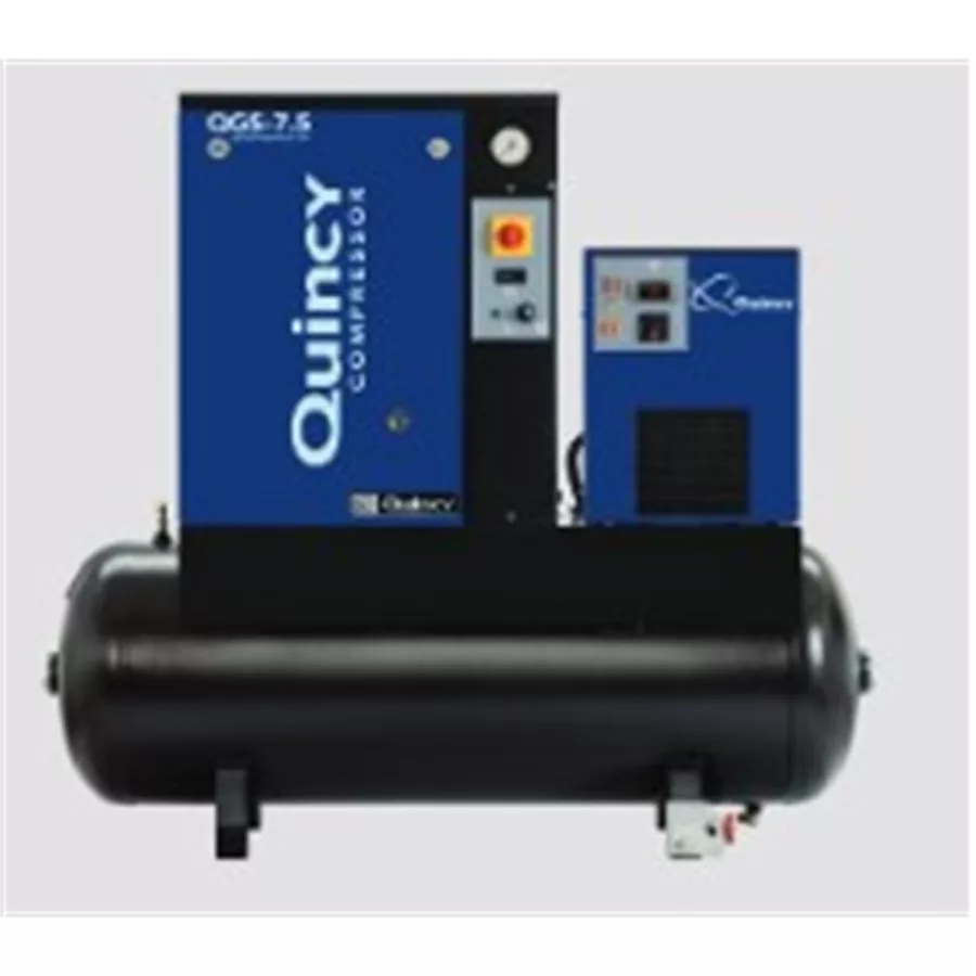 7.5hp Quincy Rotary Screw Air Compressor w/ Dryer