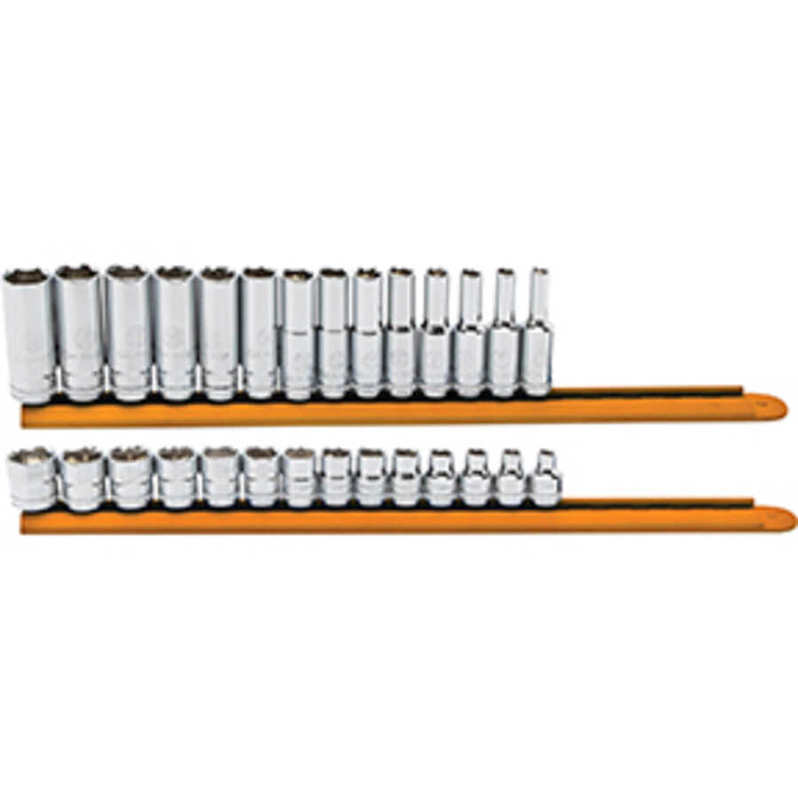 28PC STD/DP SKT 6PT MM 3/8