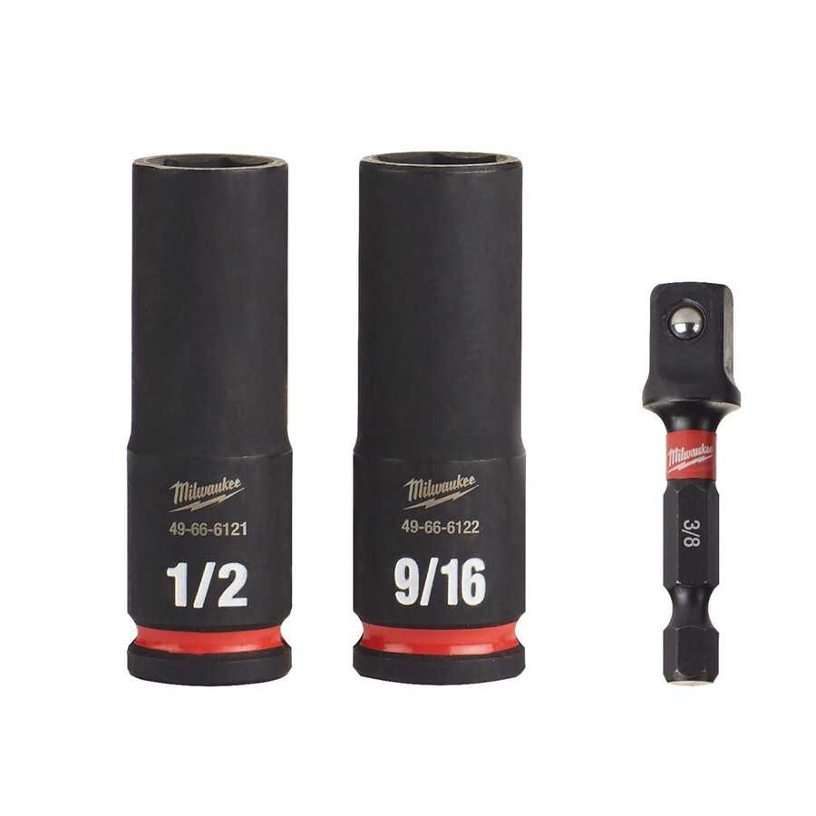 3PC SHOCKWAVE Imp Duty 3/8" Dr SAE Dp 6PT Sock Set