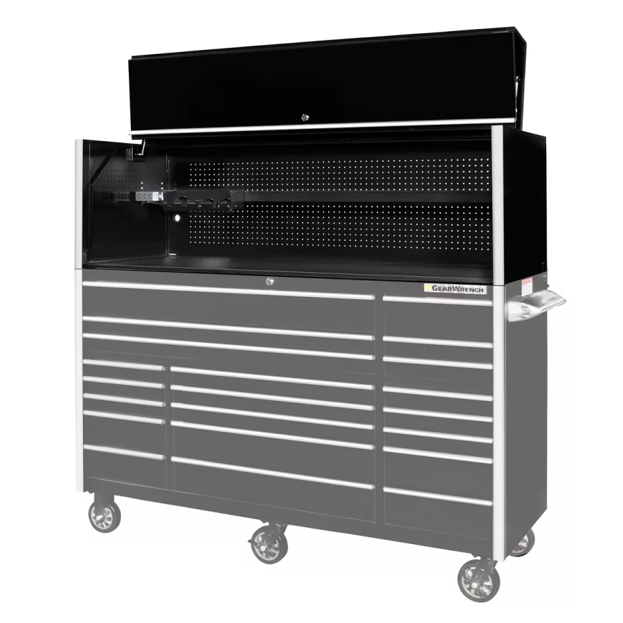 GearWrench 72" x 25" Pro Hutch, Black with Chrome