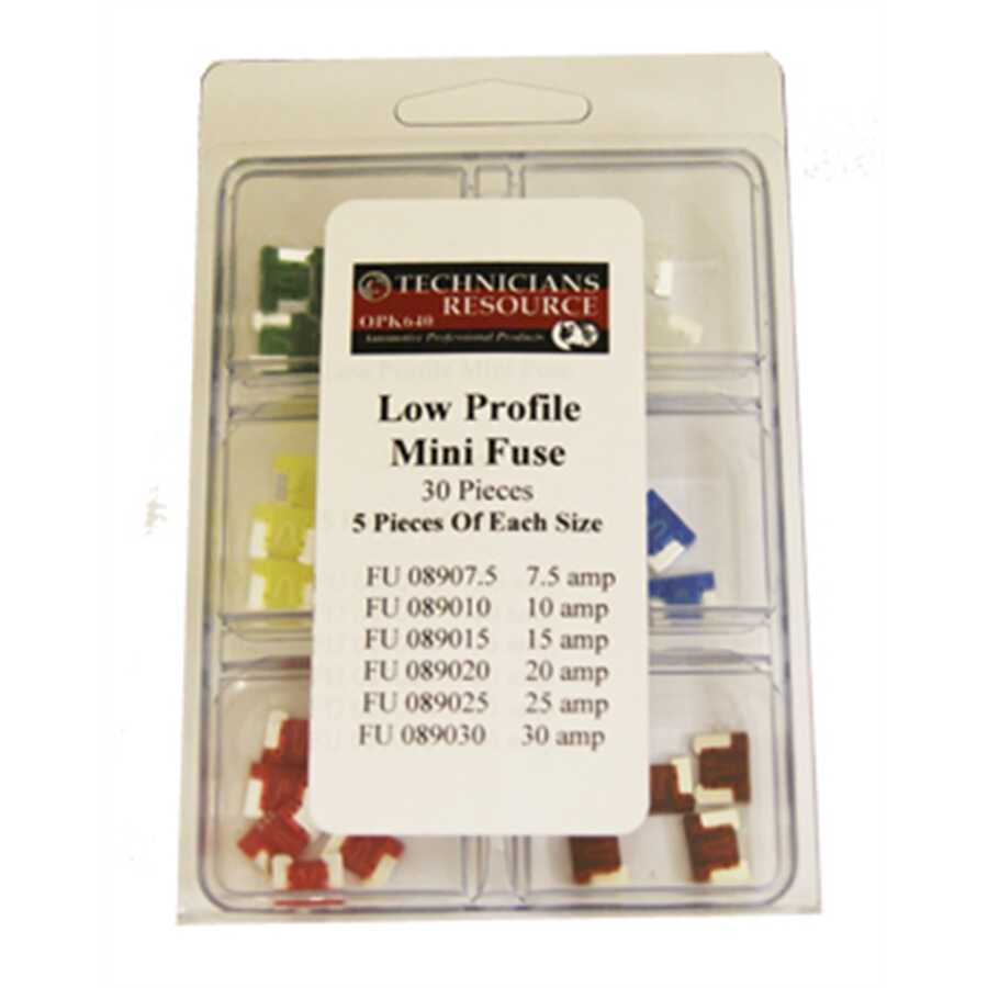 The Main Resource | OPK640 | Low Profile Mini Blade Fuse Assortment 30-Pc