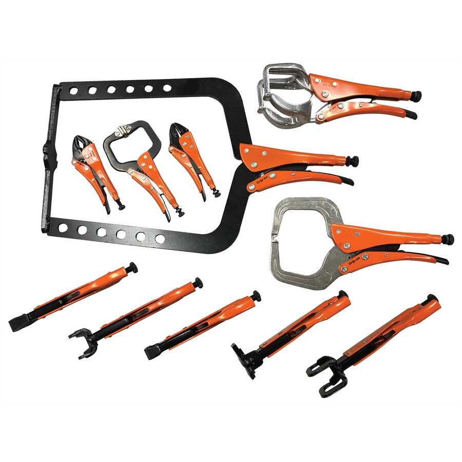 Grip-On 11PC Locking Pliers for Alum body work