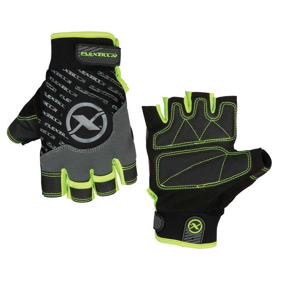 Fingerless Gloves Poly Palm Gry/Blk/ZillaGreen XXL