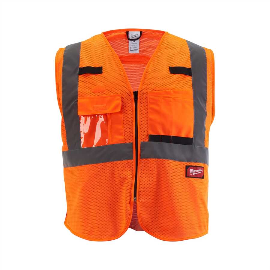 Class 2 Hi-Viz Orange Mesh Safety Vest 4XL/5XL