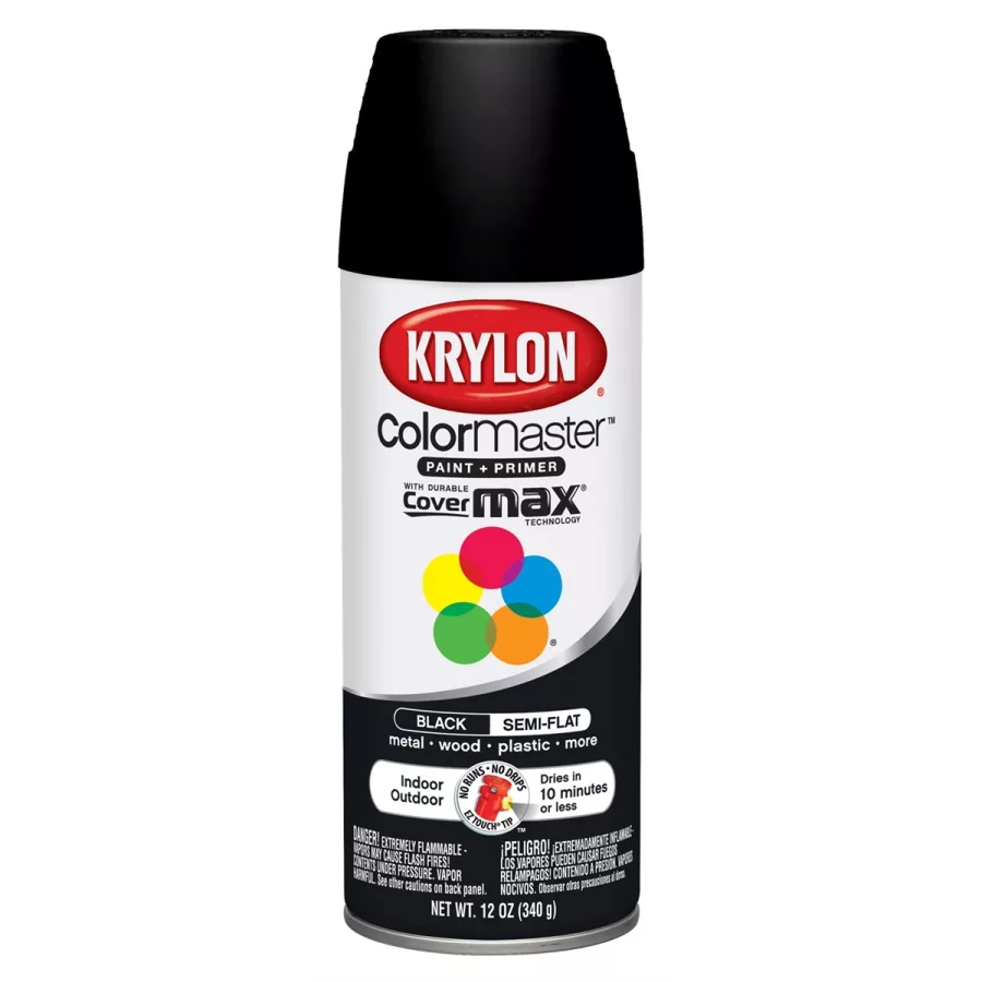 Krylon Colormaster Paint; Semi-Flat Black; 12 oz. Aerosol Krylon Colormaster Paint; Semi-Flat Black; 12 oz. Aerosol