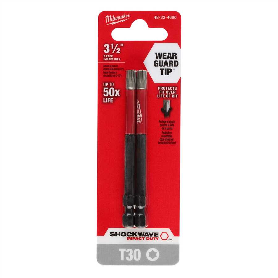 SHOCKWAVE Impact Duty 3-1/2" T30 Bit 2PK