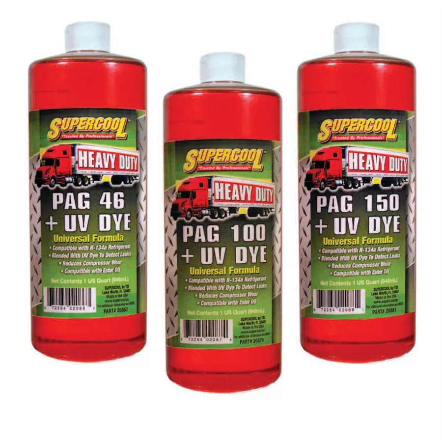 Heavy Duty PAG Oil With UV Dye 46 Vis Quart (Case of 12)