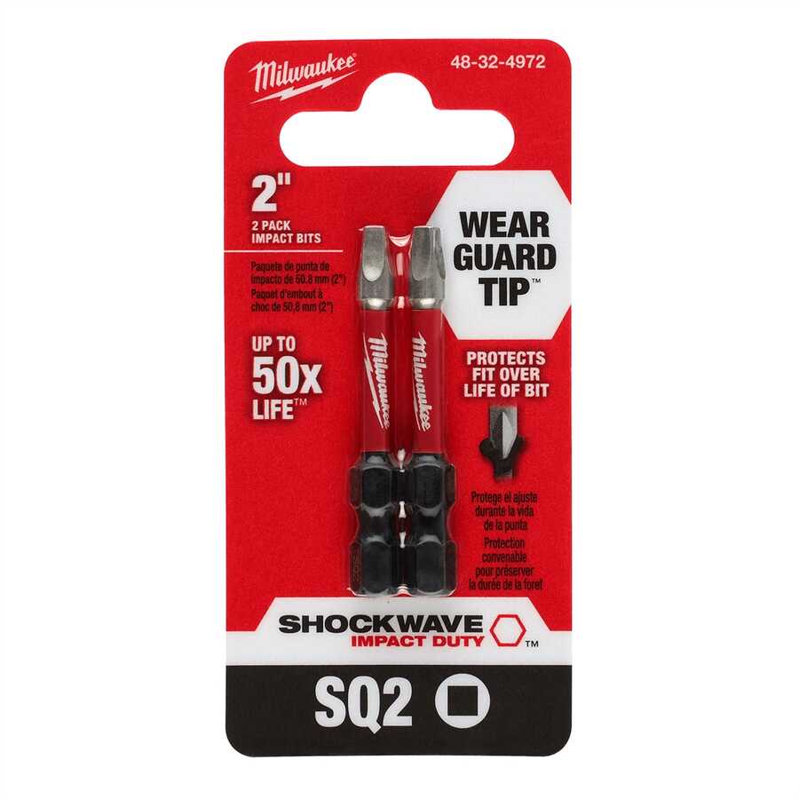 SHOCKWAVE Impact Duty 2" SQ2" Bit 2PK