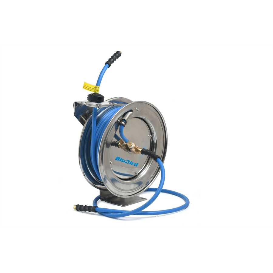 Air Hose Reel 3/8" x 50' Stainless Steel Heavy Dut