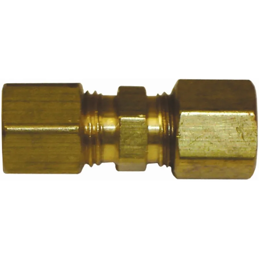 1/4" Solderless Compression Union Brass Fitting (image for) 1/4" Solderless Compression Union Brass Fitting
