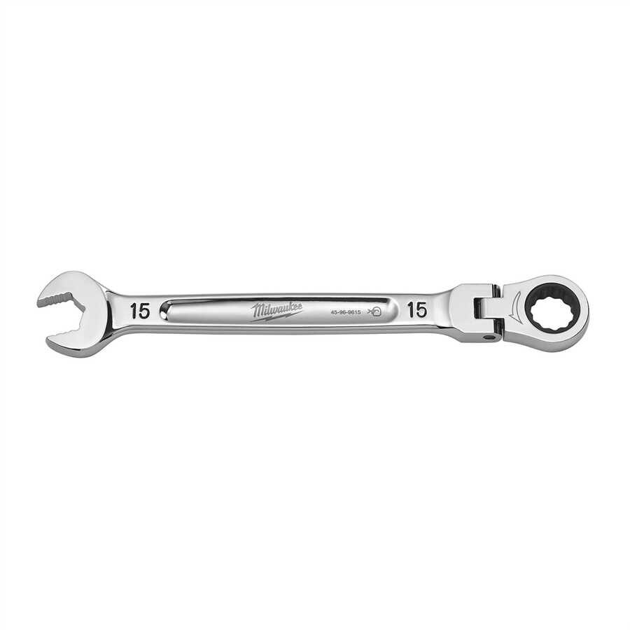 Milwaukee Electric Tools 15mm Flex Head Ratcheting Combination Wrench [341956] [45969615