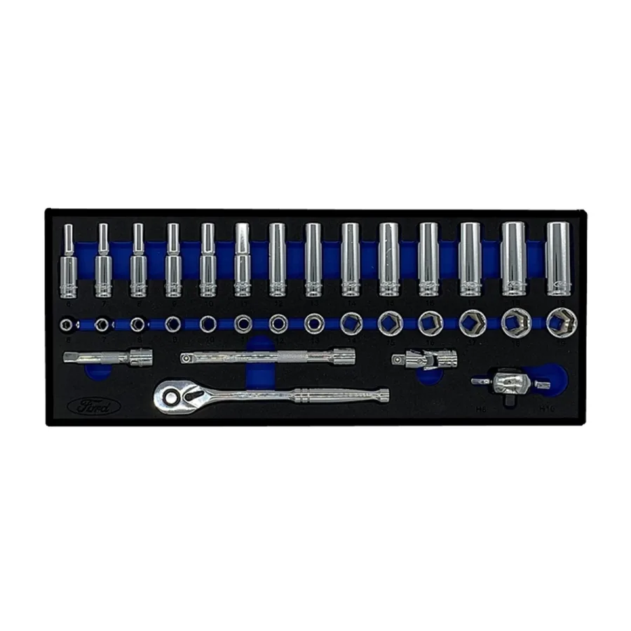 (image for) 33PC 3/8 DR MET 6 PT STD AND DP SOCKET SET FORD