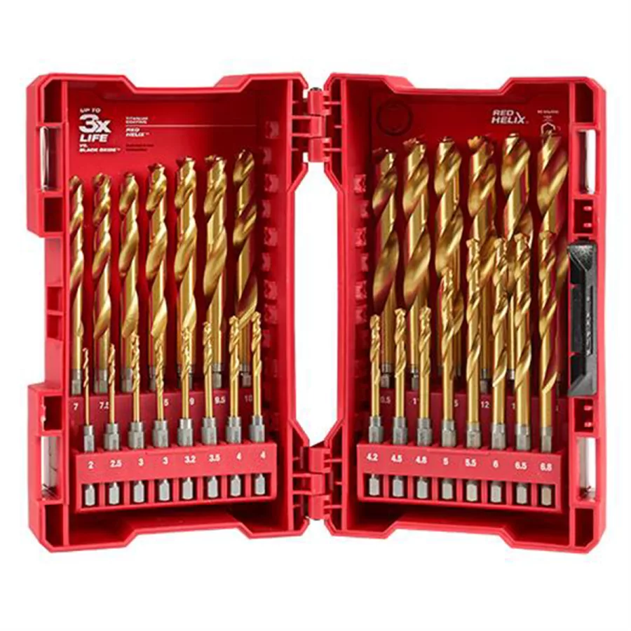 29-Piece Metric Titanium SHOCKWAVE? Red Helix Dril