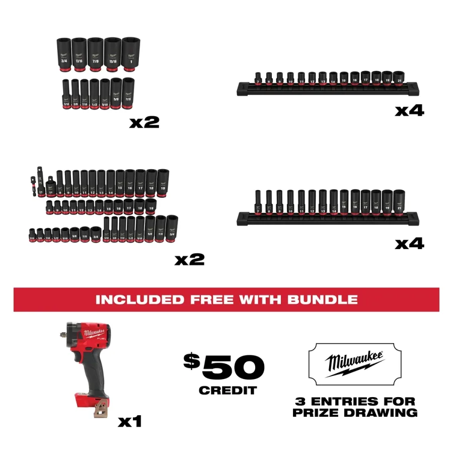 (image for) 2021 TDE 3/8" SHOCKWAVE IMPACT SOCKET BUNDLE