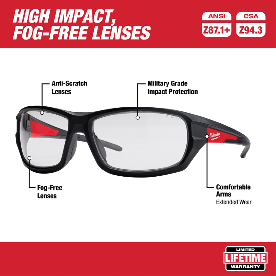 Clear Hi Performance Safety Glasses