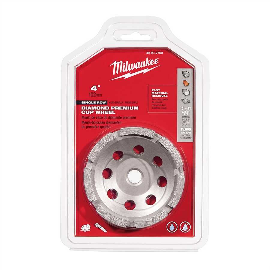 4" Diamond Cup Wheel Single Row