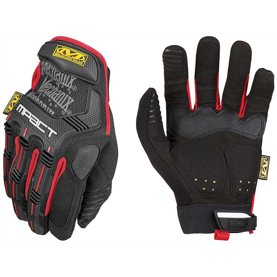 MPACT MECH GLV WITH PORON XRD BLK/RED 12