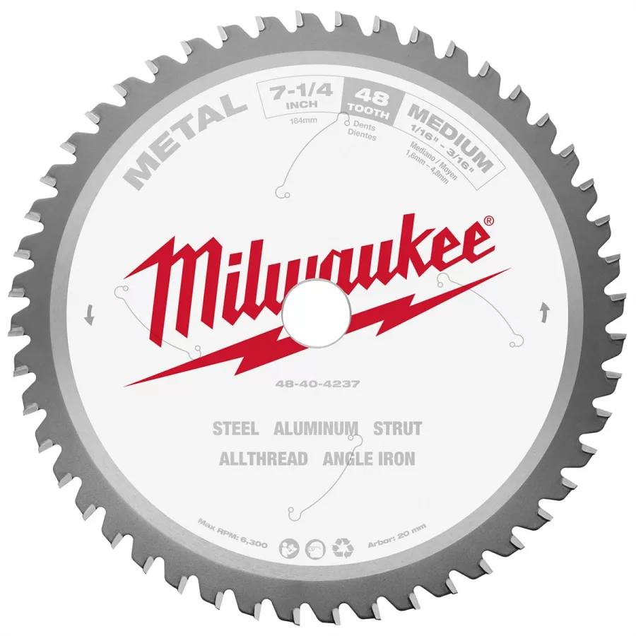 7-1/4" Metal Cutting Circular Saw Blade 20mm Arbor