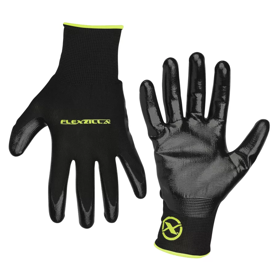 Flexzilla?(R) Nitrile Dip Gloves, Black, XL