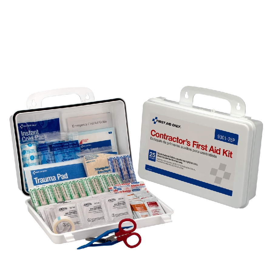 25 Person Contractor First Aid Kit Plastic Case