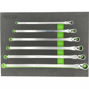 6 PC. DEEP SPLINE RATCHETING FLEX HEAD XL WRENCH SET