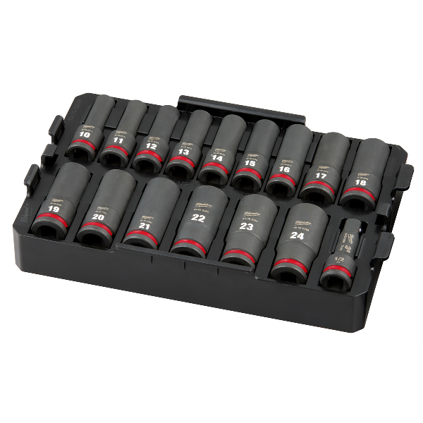 Milwaukee Electric Tools | 49-66-6818 | Milwaukee SHOCKWAVE Impact Duty 1/2" Drive 16pc Metric Set