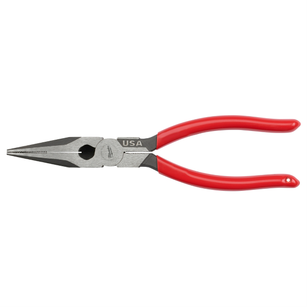 8" Long Nose Dipped Grip Pliers (USA)