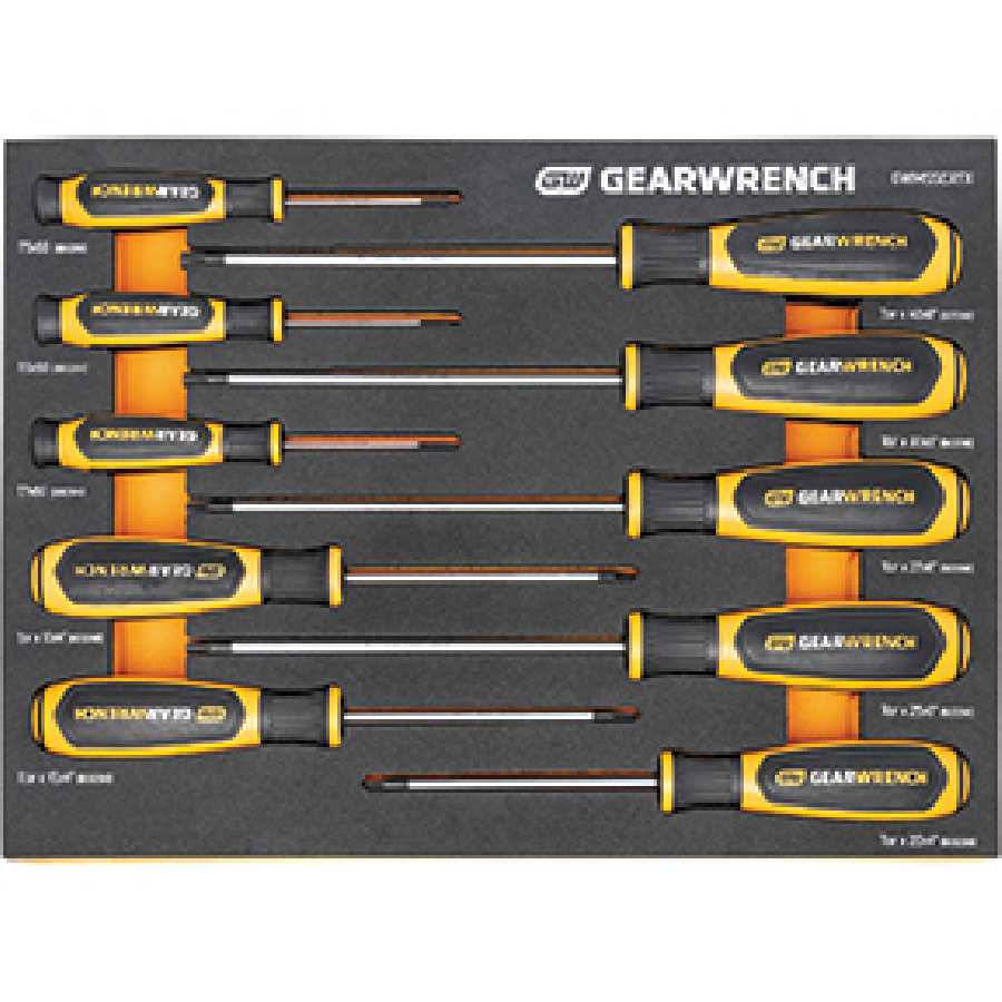 10 Piece Torx Dual Material Screwdriver Set in Foam Storage Tray