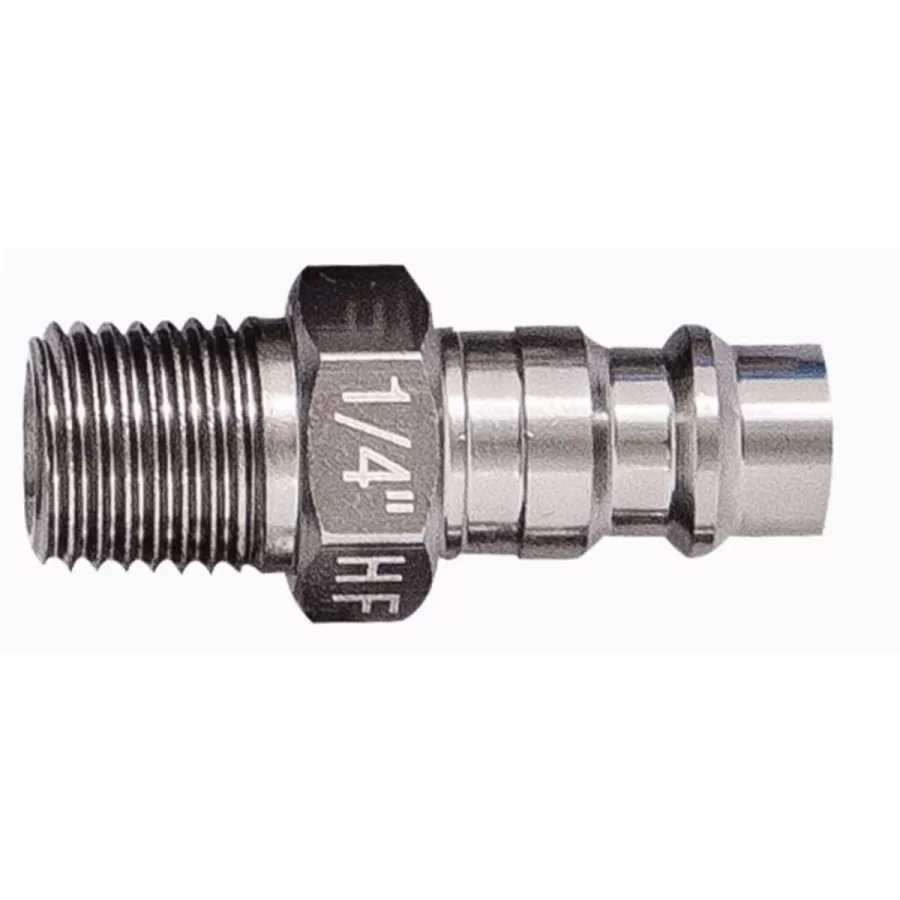 1/4" Coupler Plug with 1/4" Male thread HI-FLO Aluminum- Pack of (image for) 1/4" Coupler Plug with 1/4" Male thread HI-FLO Aluminum- Pack of