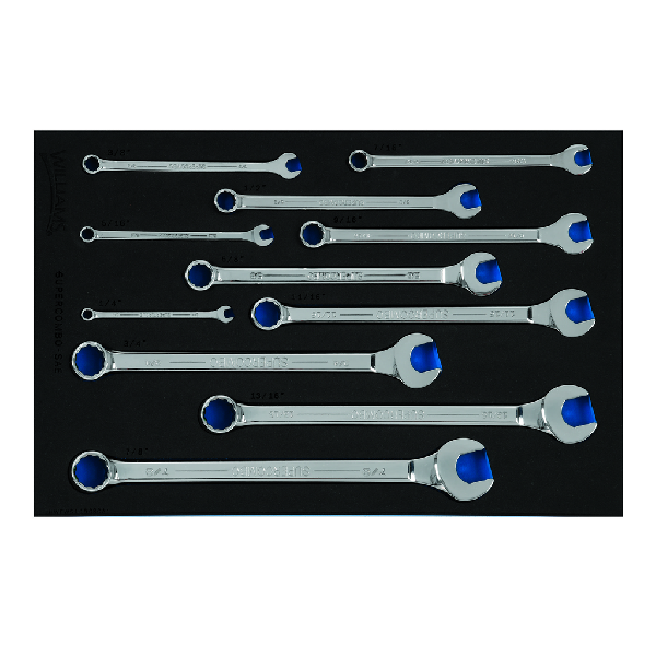 11 pc SAE 12-Point SUPERCOMBO(R) Combination Wrench Set in 1/3 F