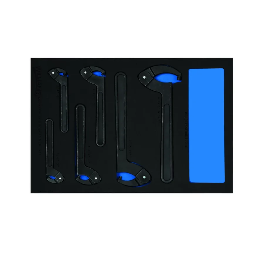 (image for) 6 pc Adjustable Pin Spanner Wrench Set in 1/3 Foam Drawer Inset