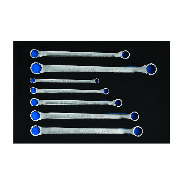 7 pc SAE Double Head 10? Offset Box End Wrench Set in 1/3 Foam D