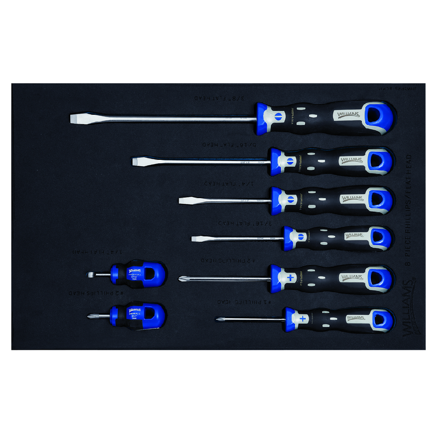 8 pc SuperTorque(TM) Screwdriver Set in 1/3 Foam Drawer Insert