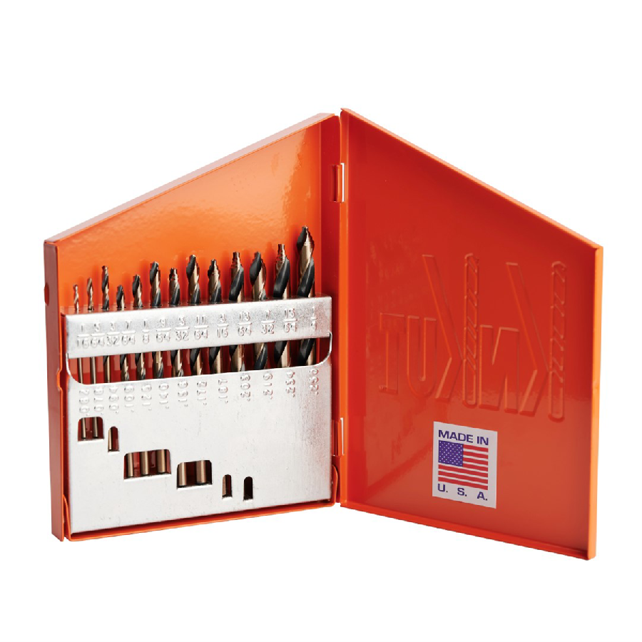 KnKut 13 Piece Mechanics Length Step Point Drill Bit Set 1/16"-1