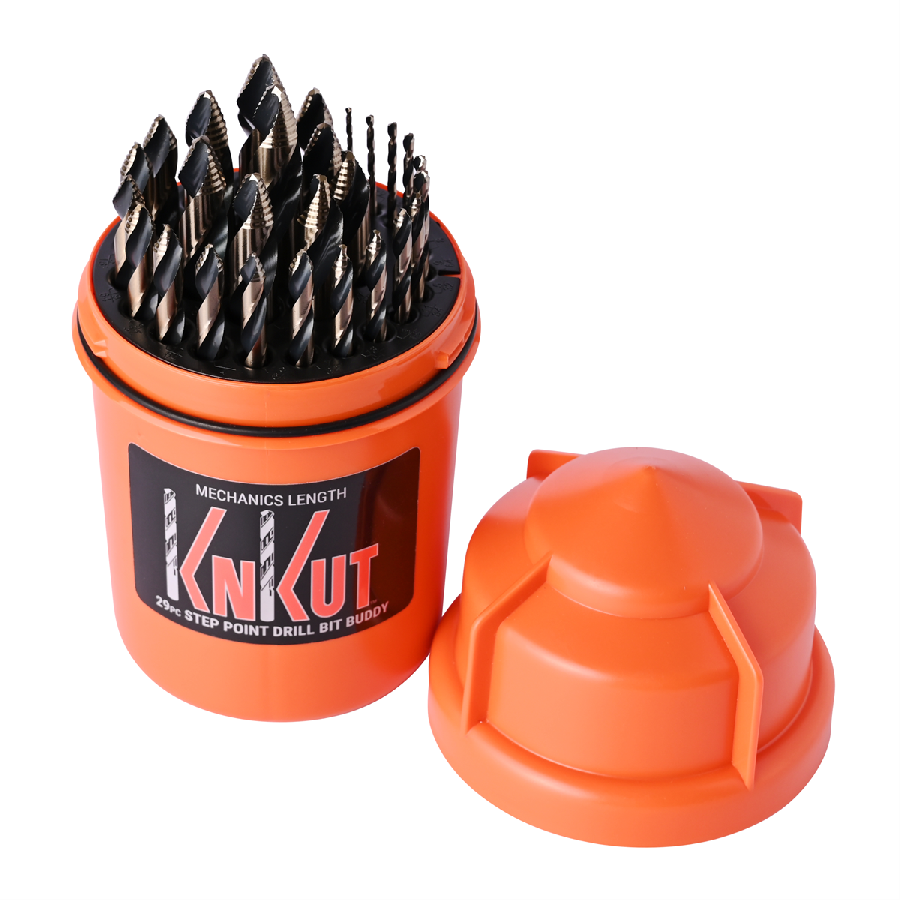 KnKut 29 Piece Drill Buddy Mechanics Length Step Point Drill Bit