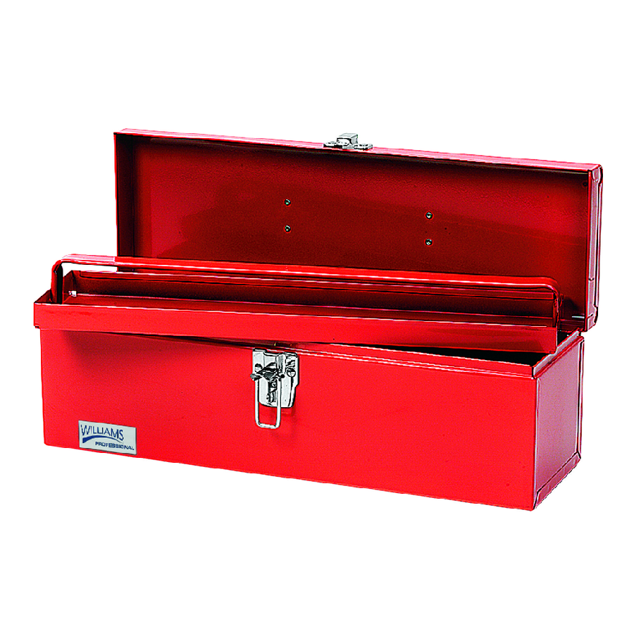 19" Flat Top Tool Box Red