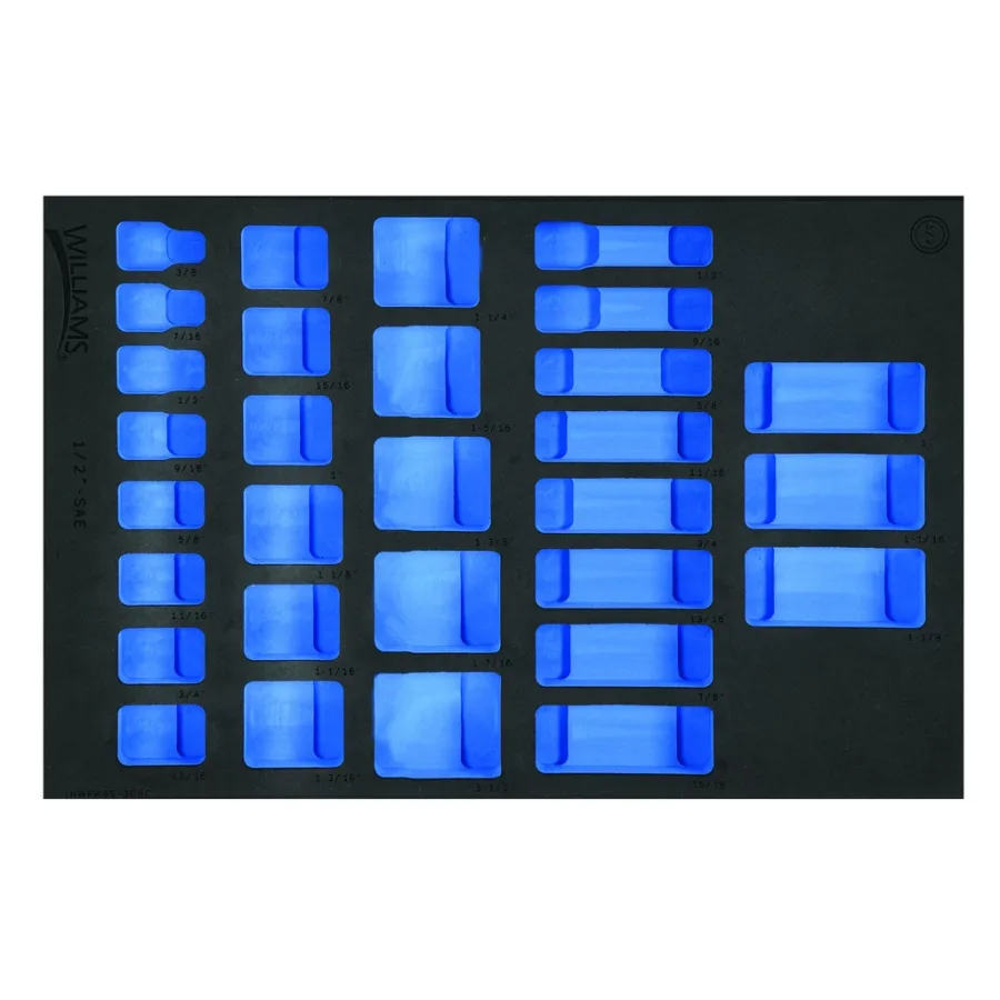 (image for) 1/3 Foam Drawer Inset Only for 30 pc 1/2" Drive 12-Point SAE Sha