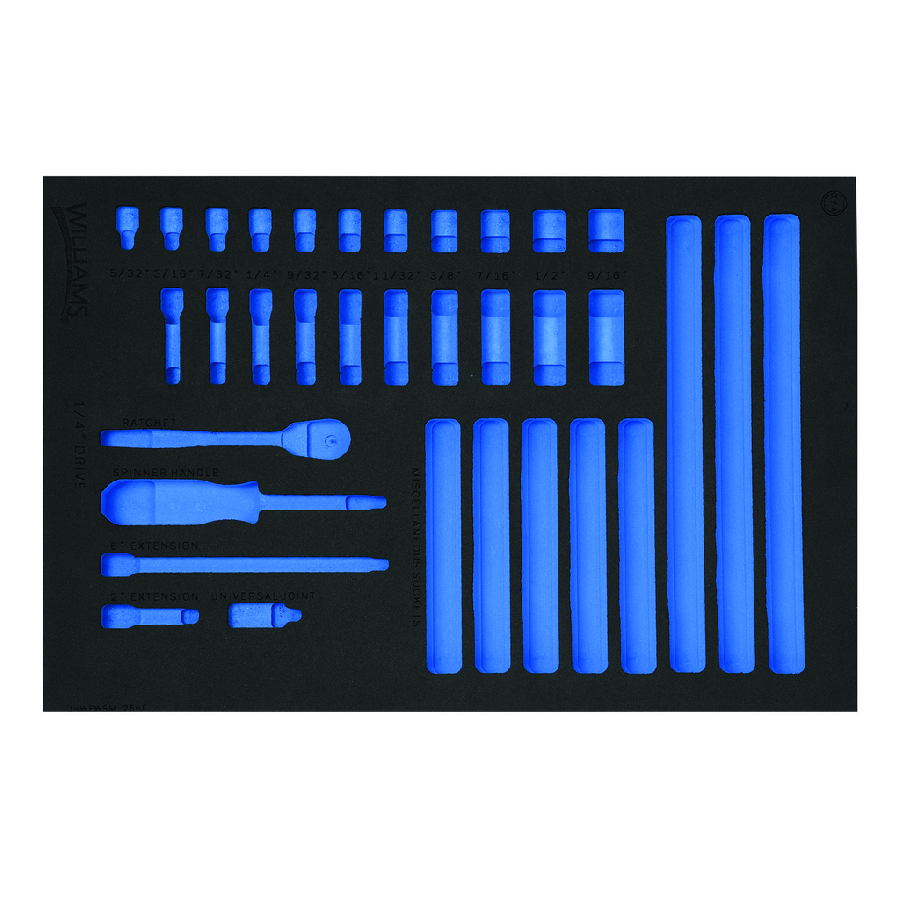 1/3 Foam Drawer Inset Only for 27 pc 1/4 Drive 6-Point SAE Stand
