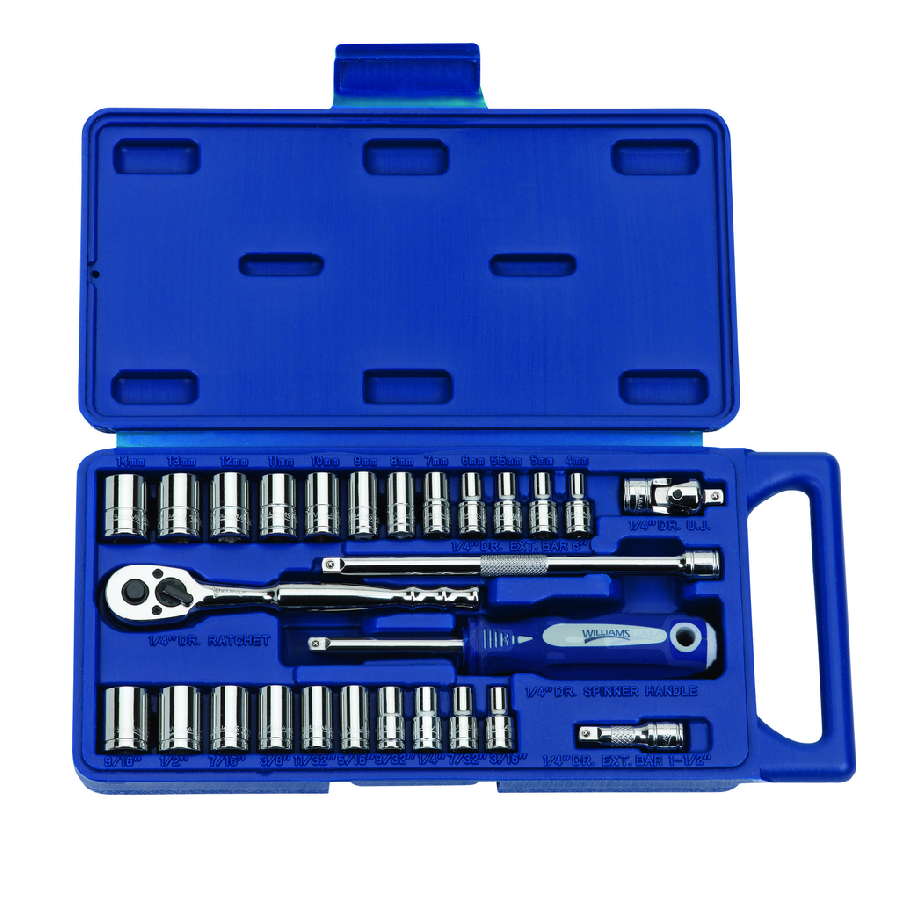 27 pc 1/4" Drive Socket and Drive Tool Set