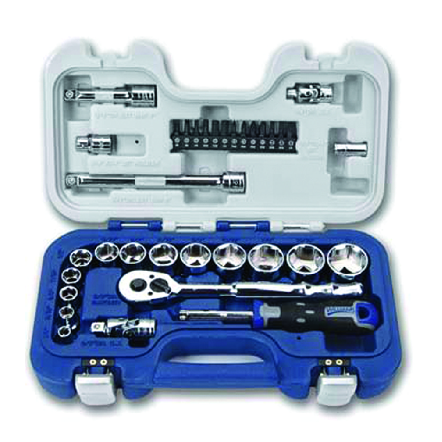 34 pc Basic Tool Set, 6-Point Rugged Case System, SAE