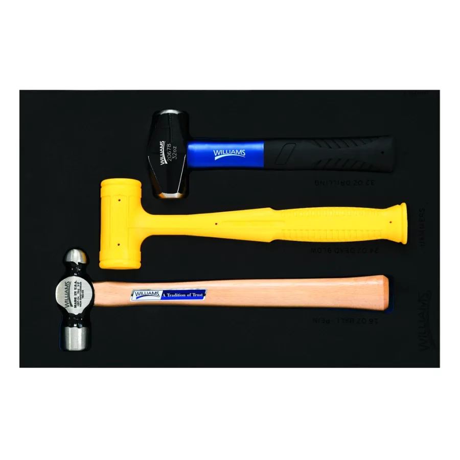(image for) 3 pc Hammer Set in 1/3 Foam Drawer Inset