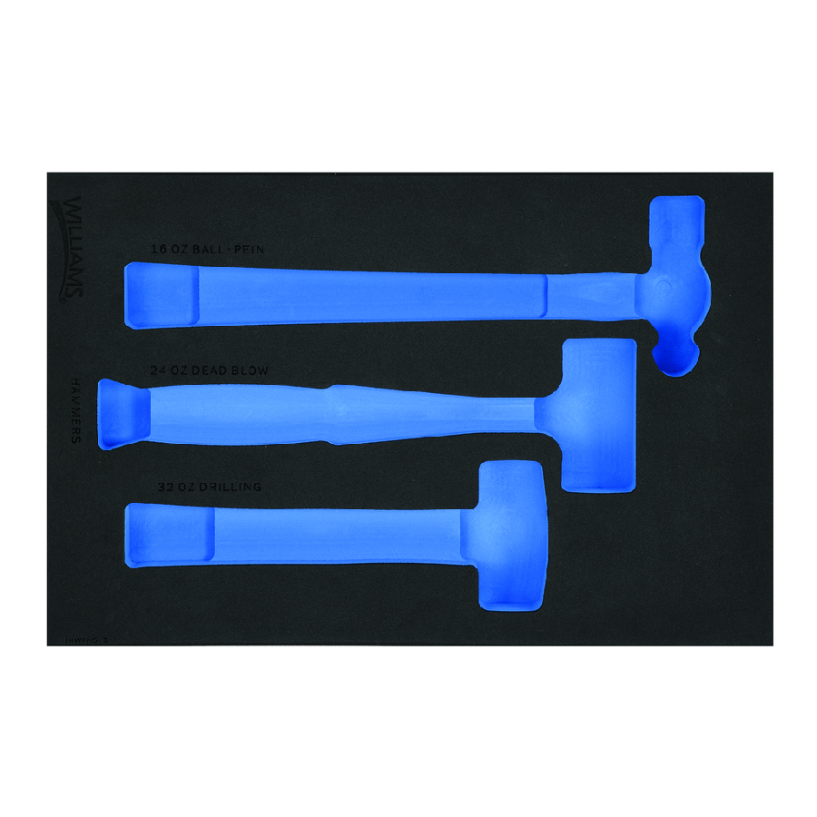 1/3 Foam Drawer Inset Only for 3 pc Hammer Set