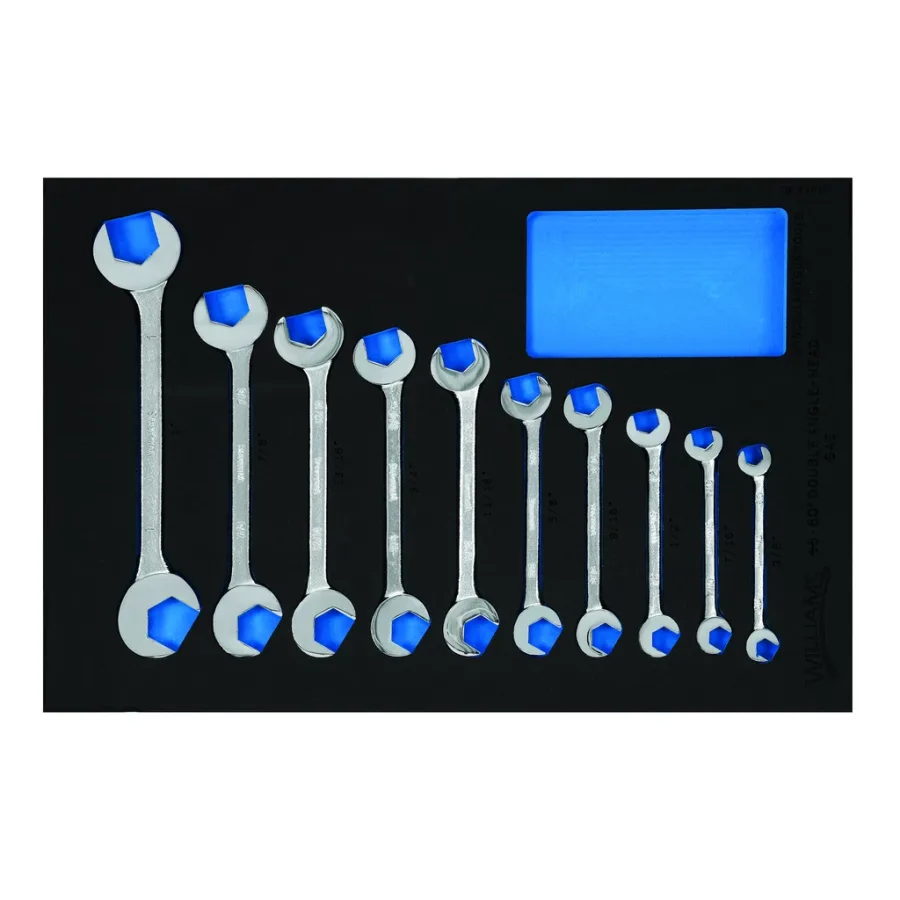 (image for) 10 pc SAE Double Open End Angle Wrench Set in 1/3 Foam Drawer In