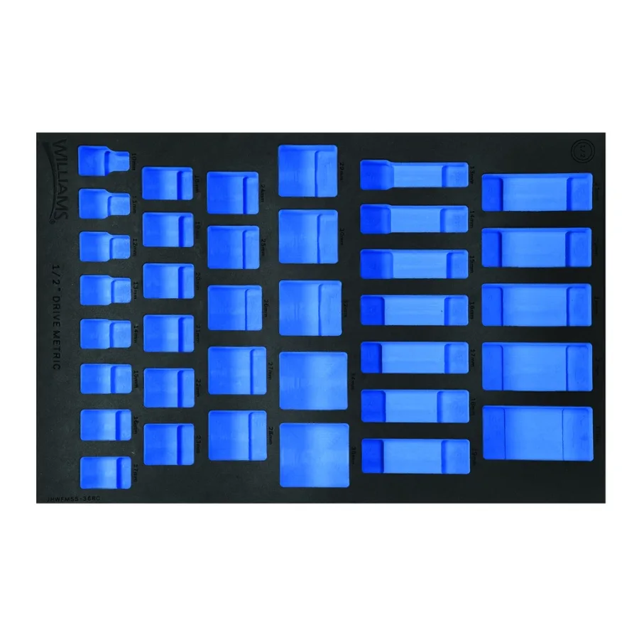 (image for) 1/3 Foam Drawer Inset Only for 36 pc 1/2 Drive 12-Point Metric S