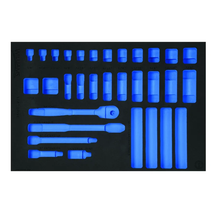 (image for) 1/3 Foam Drawer Inset Only for 28 pc 3/8 Drive 12-Point SAE Shal