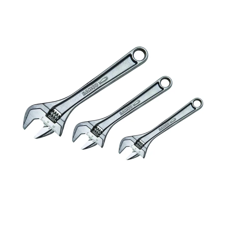 (image for) 3 pc SAE Adjustable Chrome Finish Wrench Set