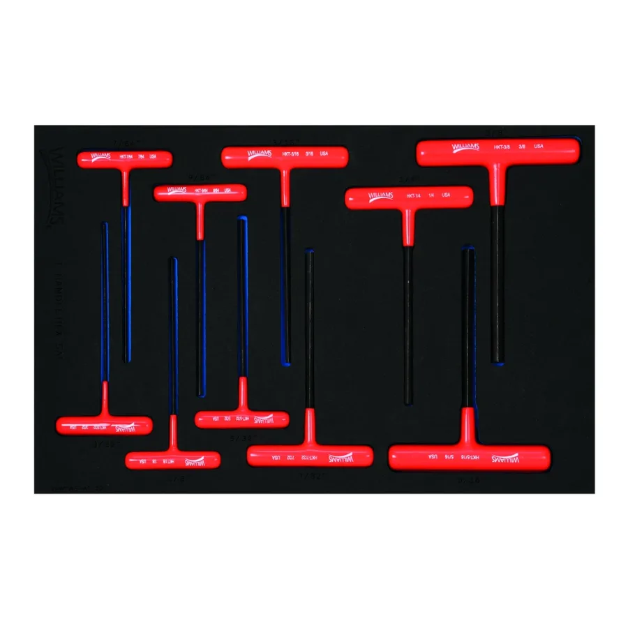 (image for) 10 pc SAE Arm T-Key Set in 1/3 Foam Drawer Inset (1/4 x 6 - 9/64