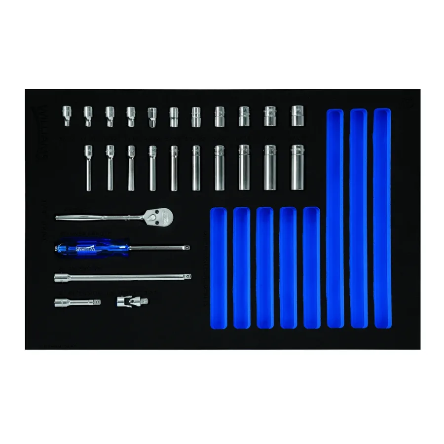 27 pc 1/4 Drive 6-Point SAE Standard Socket and Drive Tool Set i (image for) 27 pc 1/4 Drive 6-Point SAE Standard Socket and Drive Tool Set i