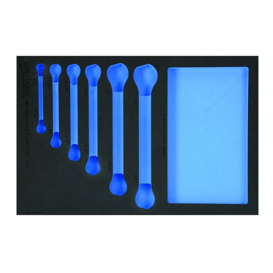 (image for) 1/3 Foam Drawer Inset Only for 6 pc SAE Double Flare Nut Wrench