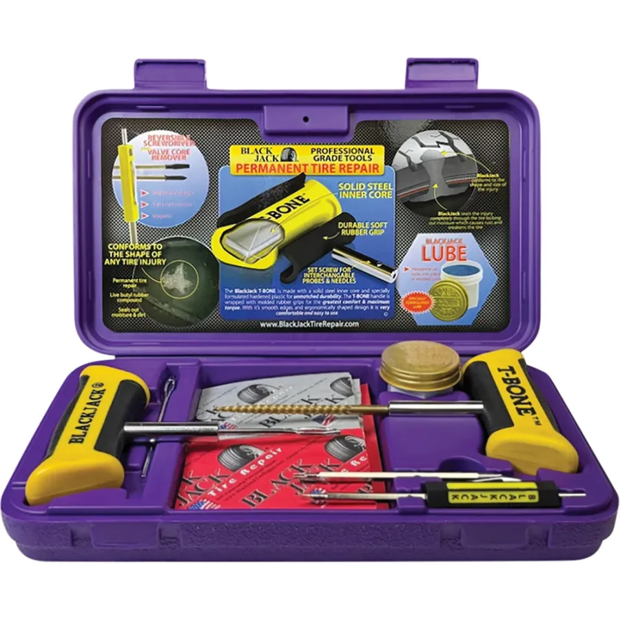 (image for) BlackJack Tire Supplies T-Bone Tire Repair Kit (30 Repairs), Pur